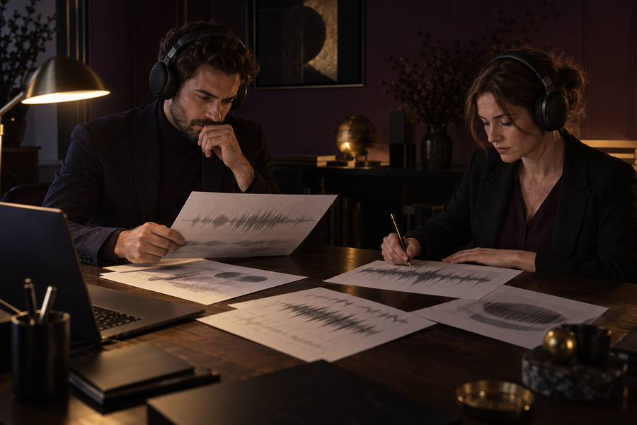 Deux analystes annotant des courbes